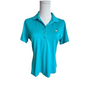 Peter Millar Masters Performance Tech Teal Green Golf Polo Shirt Women's Medium